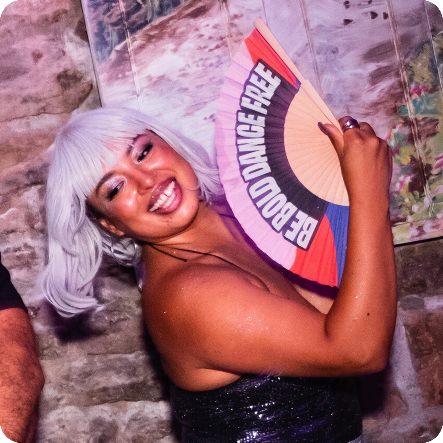 Naughty Parrot Wooden Hand Fan