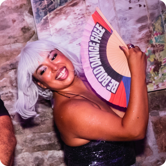 Naughty Parrot Wooden Hand Fan