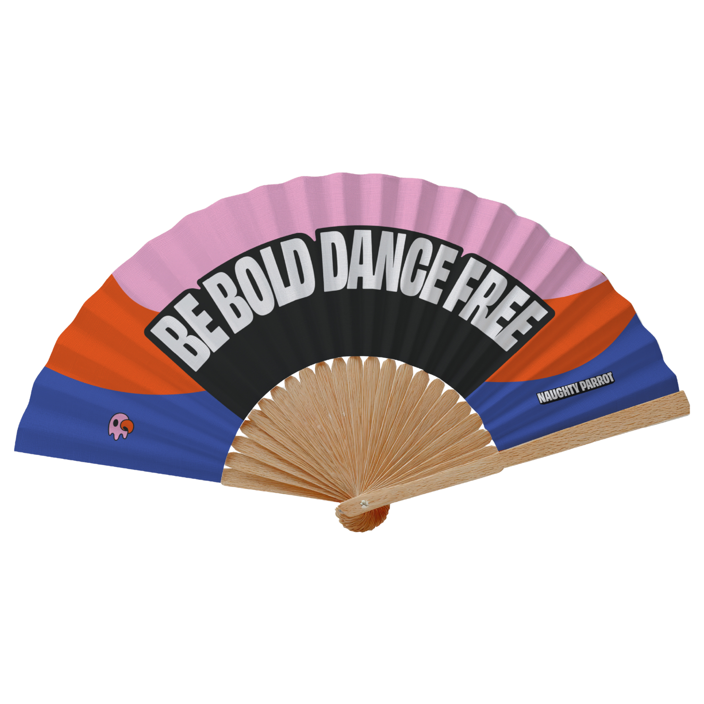 Naughty Parrot Wooden Hand Fan